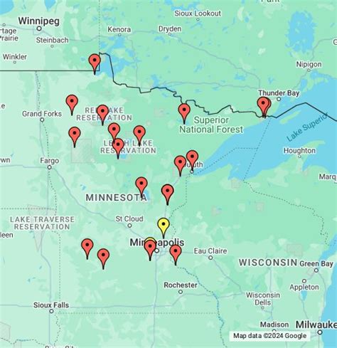 minneapolis casinos map - casinos in minnesota